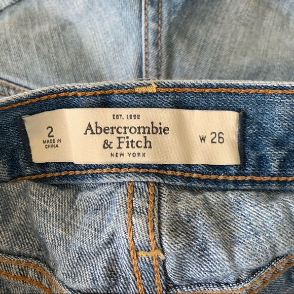 Abercrombie & Fitch Frayed Cut Off Jean Shorts, Blue, Size 26 - Picture 3 of 4